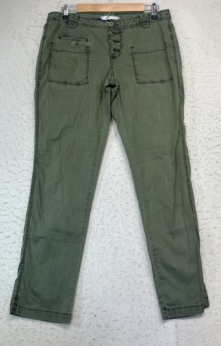Hei Hei Anthropologie Women US 8 Exposed Button Fly Chino Pants Green