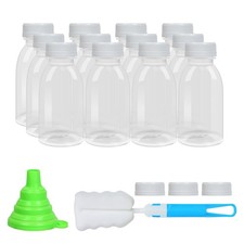 8oz Plastic Bottles with Caps - Dishwasher Safe, Reusable, BPA Free,