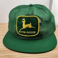 VTG John Deere Trucker Hat, Full Mesh, Green Cap w/ Patch, K Products, Snapback
