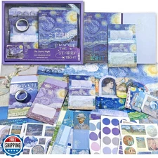 LCLAIDYDY Scrapbooking Supplies Kit,Vintage Van Gogh Oil Painting Aesthetic S