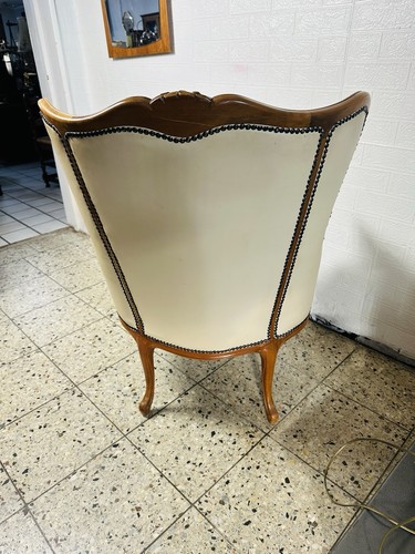 Chippendale Stuhl mit Armlehnen Leder Armlehnstuhl Barock-Art Barock Sessel - Bild 13 von 14