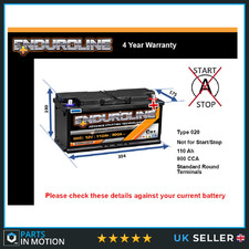 Battery fits INFINITI FX30 QX70 EX30 M QX50 Q70 5.0 3.0D 2010 on 020 900A 110Ah