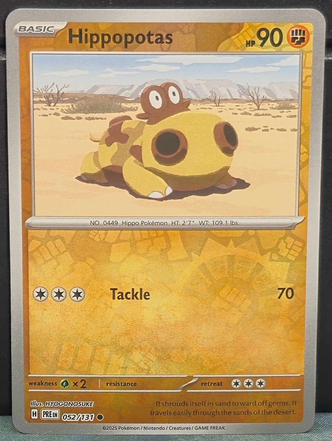 Hippopotas 052/131 REVERSE HOLO Pokemon Prismatic Evolutions Near Mint Card Game