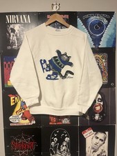Vintage 80 s Crazy Shirts Double Sided B Kliban Ice Skating Cat Art Sweatshirt L
