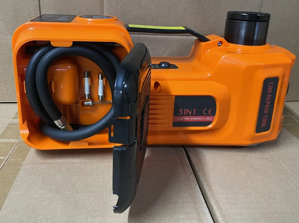 Electric Hydraulic Car Floor Jack 5 Ton 12V w/ Impact Wrench &Tire Inflator Pump - Image 2 of 4