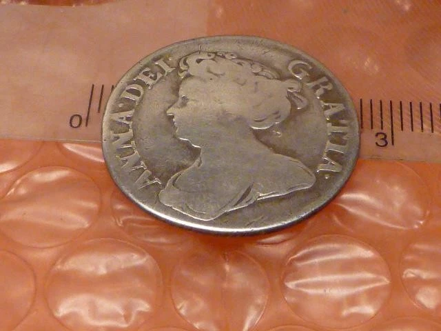 原版 1711 年安妮女王殖民时代银先令 #2A — 第 3/3 张图片