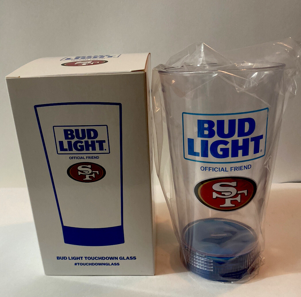 San Francisco 49ers Light Up Cup NFL Bud Light Touchdown Plastic