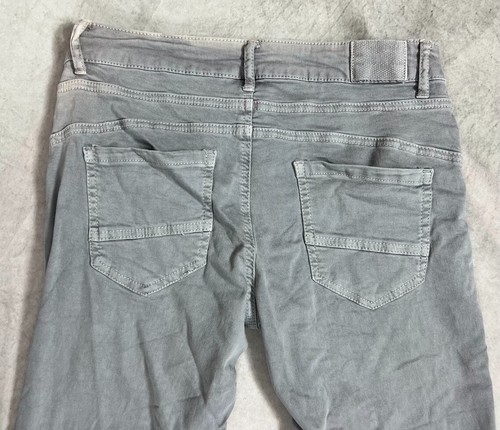stretch JEANS HOSE Slim Fit colored Denim Buttons Melly Co 8097 GRAU L 38 - Bild 4 von 4