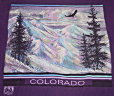 Vintage T-Shirt Colorado Glitter Mountain Range Size M 1991 Purple Single Stitch