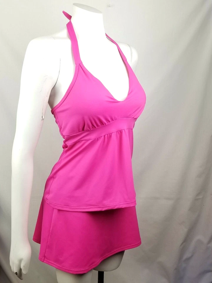 Venus Mujeres Rosa Falda Tiro Medio Parte Inferior 2 Piezas Banda Halter Top con Sujetador Talla 8 Foto 3 de 4