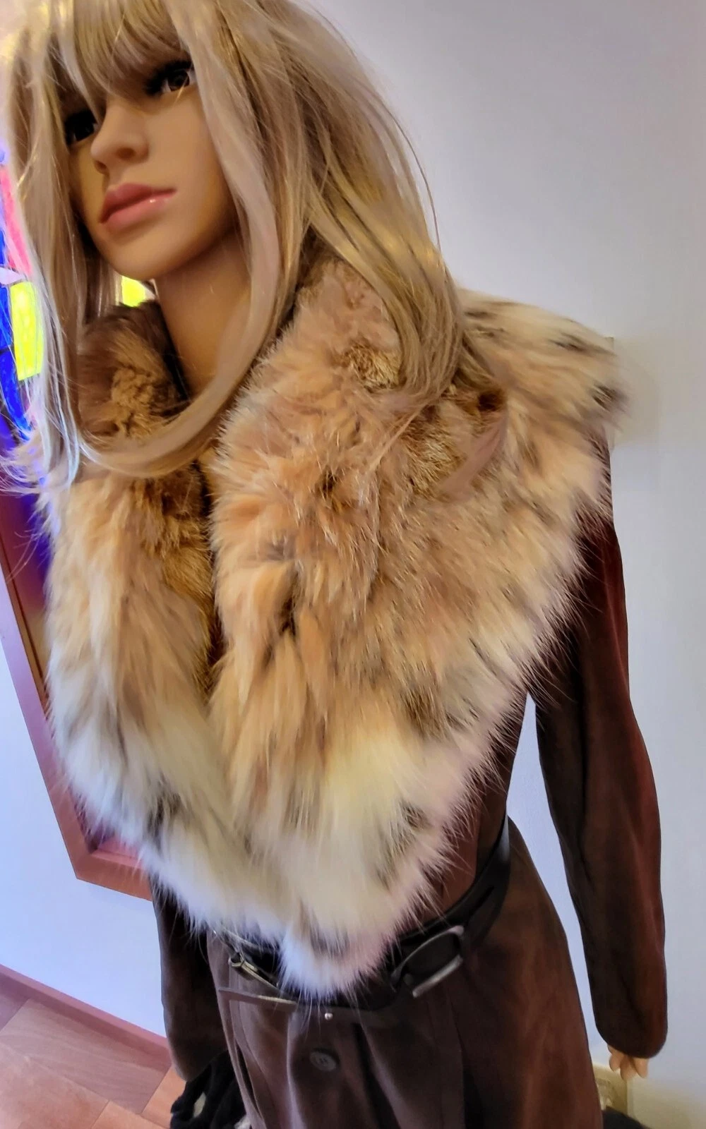 LOEWE Cappotto collare in pelle scamosciata morbida pelle scamosciata con cintura in pelle nera