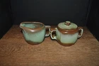 Frankoma Prairie Green Creamer And Sugar