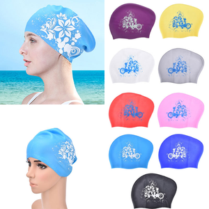 Women Swimming Caps Silicone Long Hair Girls Waterproof Swimming