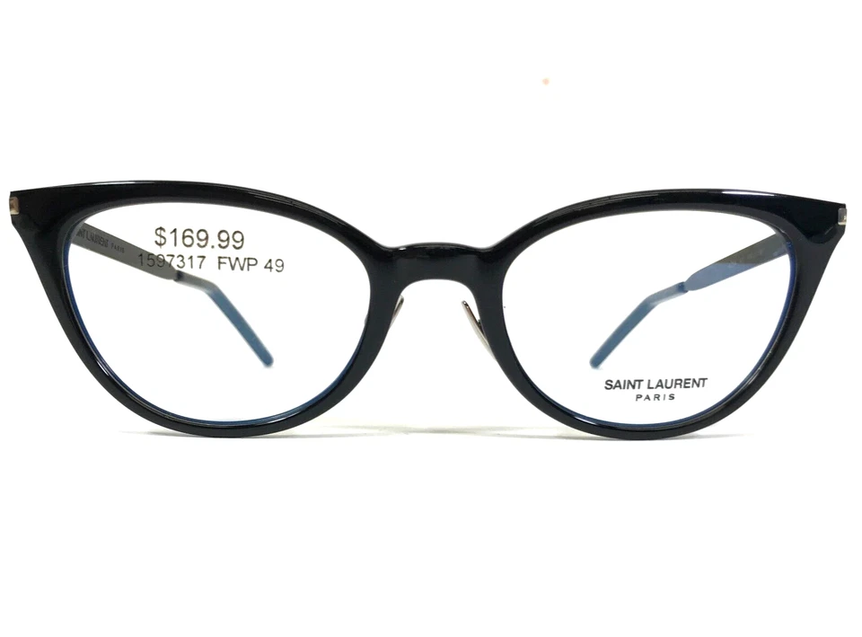 Monturas para gafas Saint Laurent SL264 001 negras redondas ojo de gato borde completo 49-20-145 Foto 2 de 4