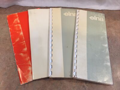 4 Vintage Elna Sewing Machine Manual, Instruction Booklet, & Sewing