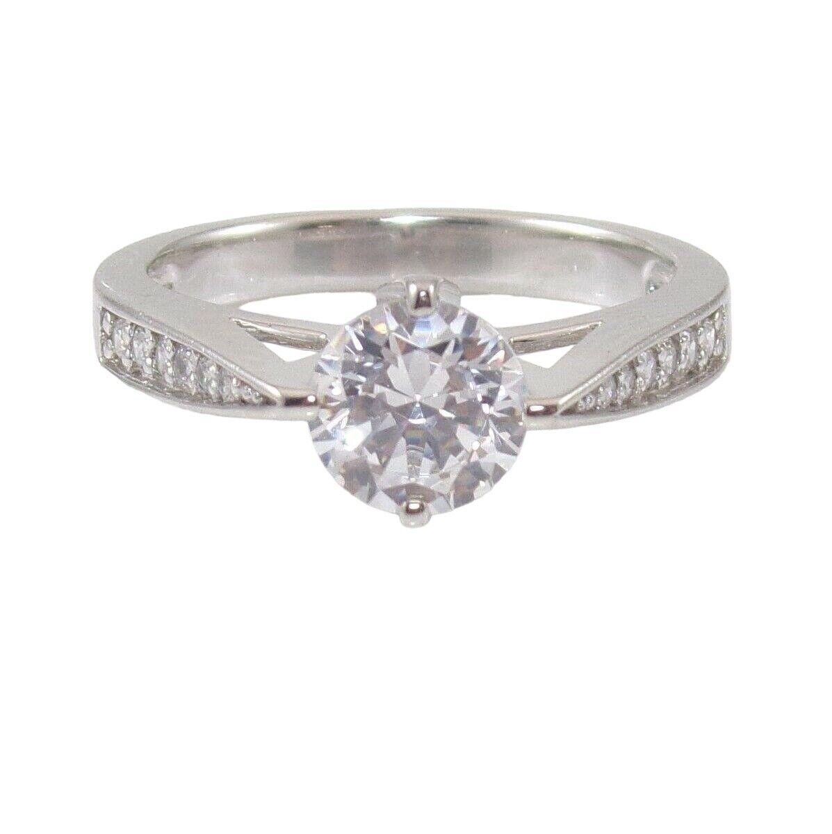 Sterling Silver Clear CZ Wedding Engagement Ring … - image 1