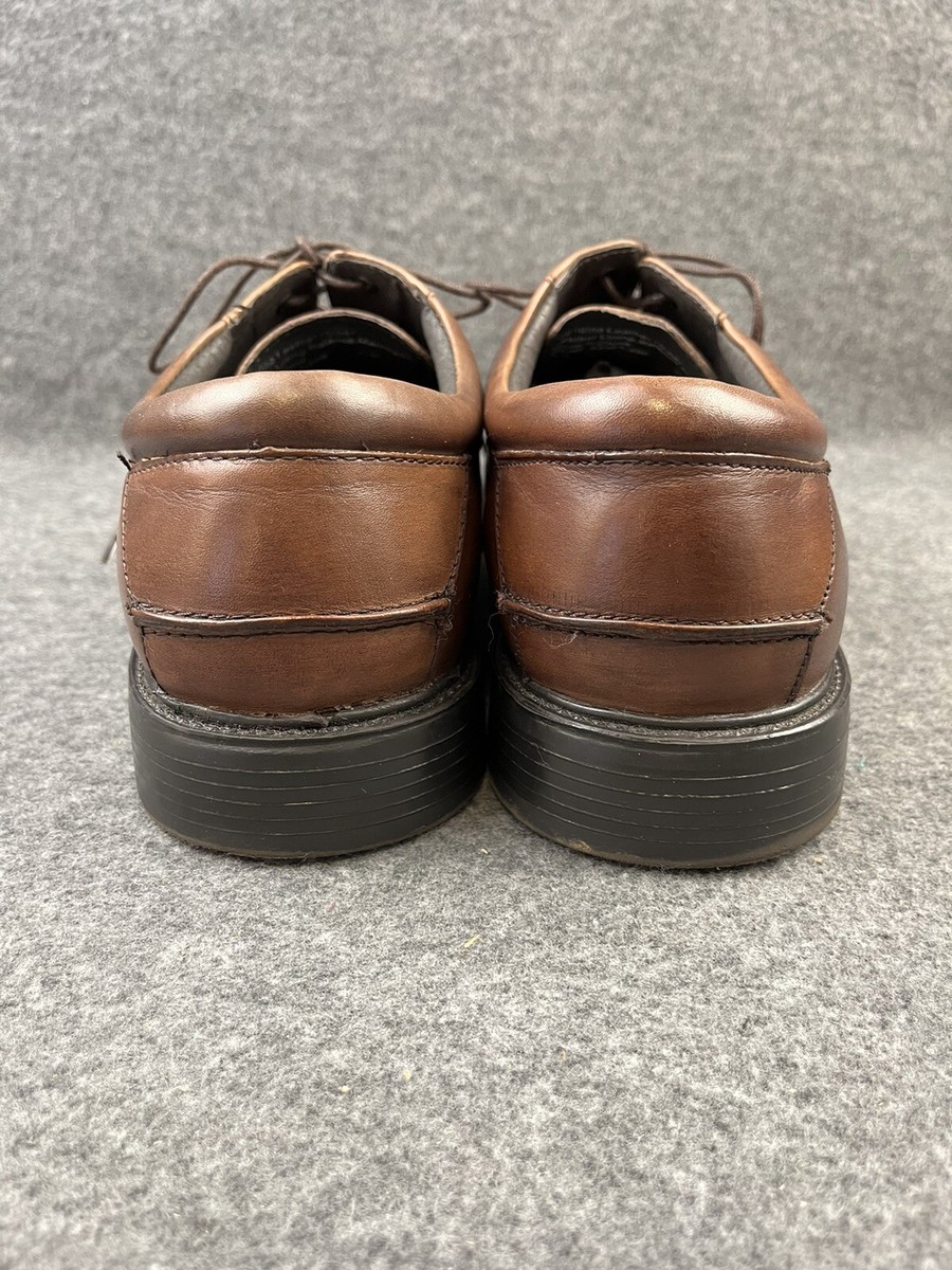 NUNN BUSH MENS 9.5 M LEATHER OXFORD BROWN 4 HOLE LACE-UP  display picture 1