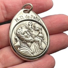 Saint Christopher Patron Saint of Travelers O.L. of Lourdes Protection Medal Pen