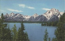 Postcard Grand Teton National Park Teton Range Jackson Lake Jackson Hole Wyoming