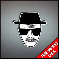 Heisenberg 4" x 4" Breaking Bad Walter White Window Decal Sticker Drawing