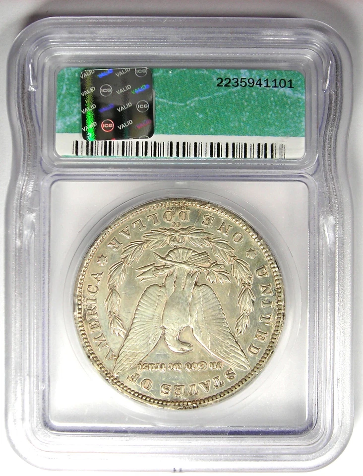 1892-CC Morgan Silver Dollar $1 Carson City Coin - Certified ICG AU50 Details - Image 3 of 4