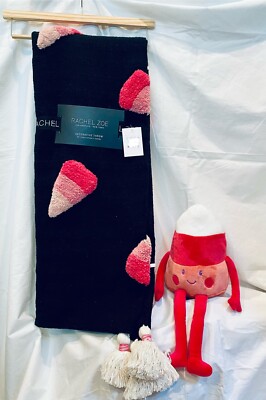 Rachel Zoe Pink Candy Corn Halloween Blanket & Pink Candy Corn Friend NWT