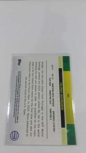 2024 Topps Chrome Tennis Green 82/99 #80 Nuno Borges - 第 2/2 張圖片