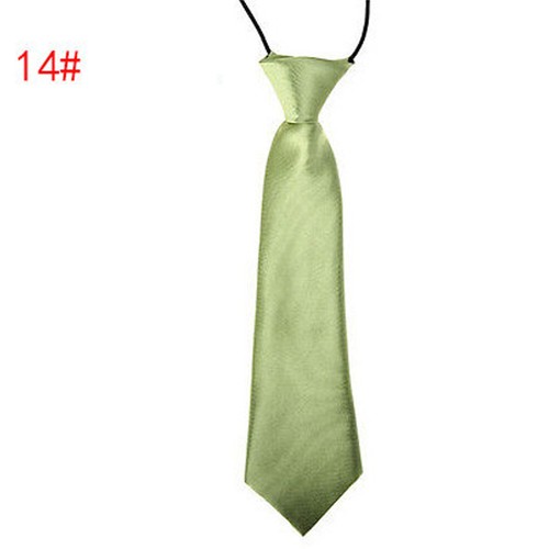 2PCS Boys Girls Classic Satin Elastic Neck Tie Wedding Prom Children School Tie - Picture 18 of 32