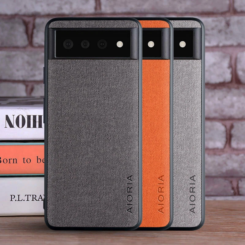 For Google Pixel 7A 7 6 Pro 6a 5A 5G 4A TPU Leather Textile Slim