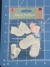 RARE Jolee's Baby's First 1st Steps Shoes Footprints Scrapbook Stickers SPJB384