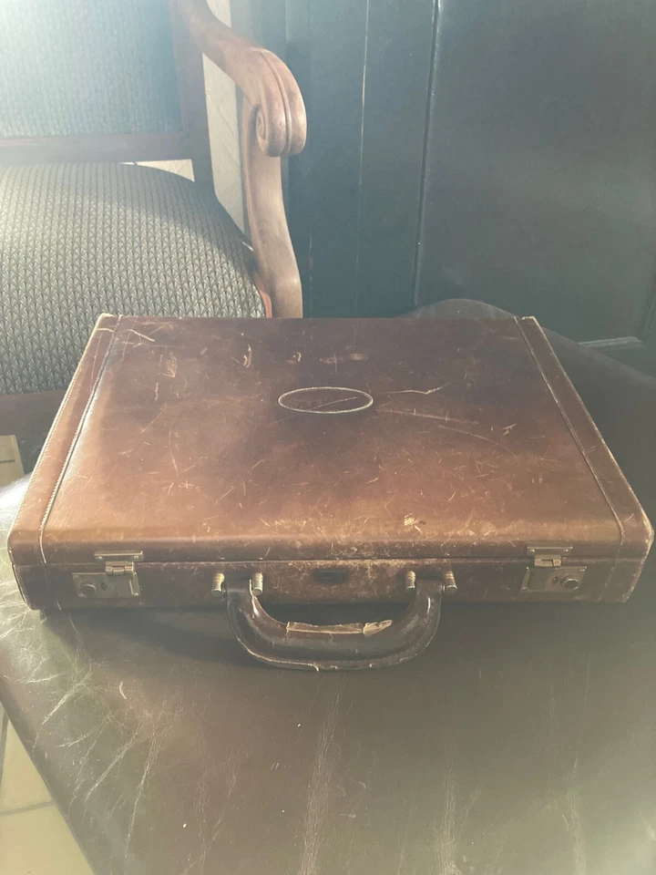 Malette en cuir italien " Lito ", porte documents, attaché case vintage, 1950 - Photo 2/4