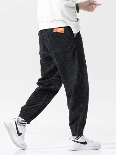 Men's Baggy Corduroy Sweatpants – Casual Autumn & Winter Joggers - Picture 3 of 23