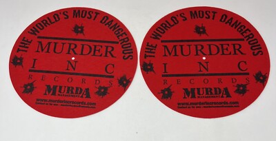 Murder Inc Records DJ Slipmats, Felt Turntable Covers, Set Of 2