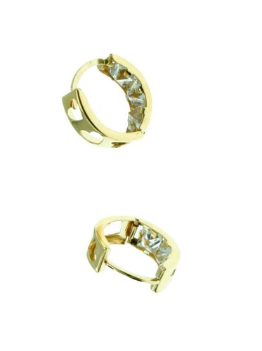 New Real 14K Solid Yellow Gold Heart design Reversible Huggies Hoop Earrings - Picture 5 of 7