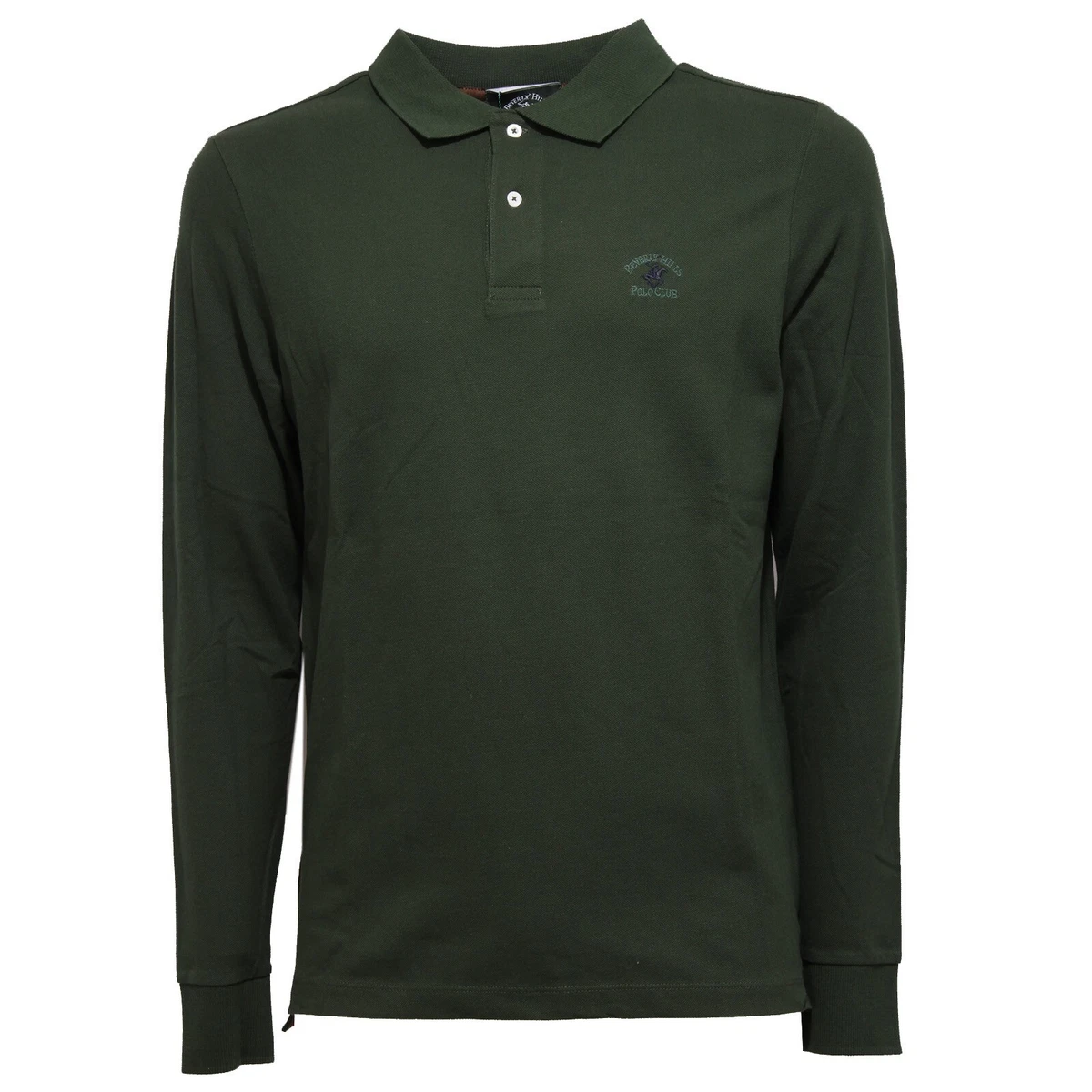 4133K polo uomo BEVERLY HILLS POLO CLUB green cotton piquet t