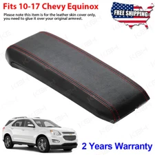 Fit 2010 2011 2012-2017 Chevy Equinox Console Lid Armrest Vinyl Cover Red Line