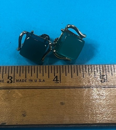 COLLANA/BRACCIALE/ORECCHINI VINTAGE CORO Tono Oro Kelly Verde Termoset c590 - Foto 5 di 9