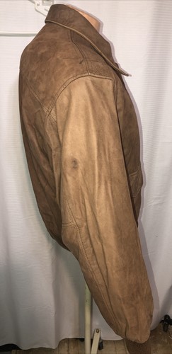 Vintage G-111 Global Identity Men’s Brown Distressed Leather Bomber Jacket Med - Picture 2 of 6