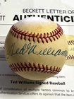 TED WILLIAMS 6 SIGNED AUTOGRAPHED OAL BASEBALL!  Red Sox HOF!  FULL BECKETT/BAS!