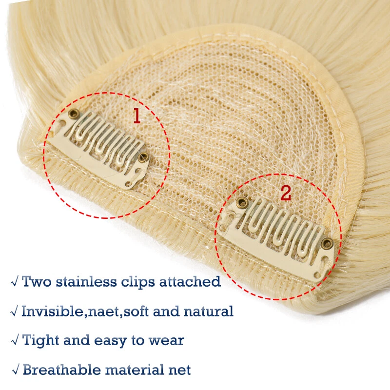 Extensiones de cabello con flecos y flecos naturales reales gruesas como humanas R2 Foto 3 de 4