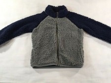 Carter's Boy's Zip Front Blue Gray Sherpa Jacket NWT
