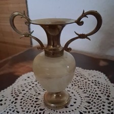Kleine. alte Amphore m. Mittelteil aus Marmor - Vase - Vintage Retro