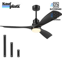 Deckenventilator Schwarz Mit Beleuchtung Fernbedienung 132 Cm 52 Zoll Leise 6