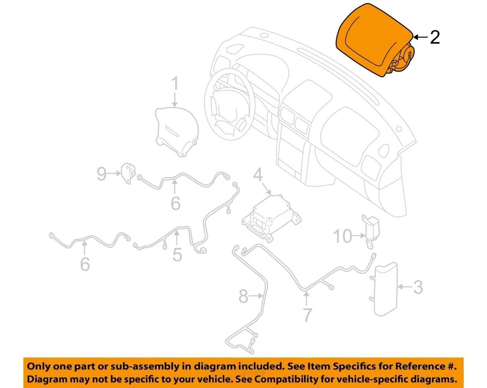 Airbag Air Bag Passenger Dash Fits 02 FORESTER 29713383 Foto 4 de 4