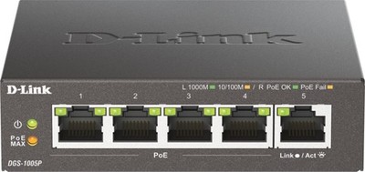 DLink Deutschland Gigabit PoE+ Switch DGS-1005P/E Switch Gigabit