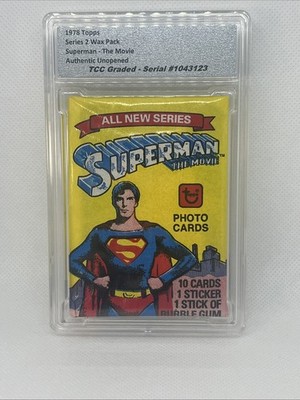 1978 Topps Superman The Movie Series 2 Wax Pack Authentic Unopened Encapsulated