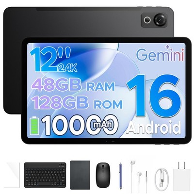 POCKAM P12 Android 16 Tablet 12 inch Tablet 48GB+128GB 10000mAh