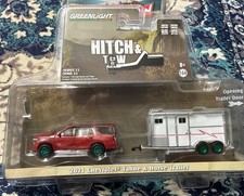 GREENLIGHT 2021 Chevrolet Tahoe Horse Trailer Chase Green Machine Hitch & Tow