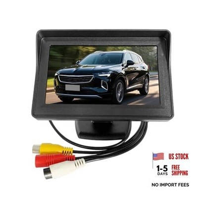 4.3 Inch TFT LCD Car Color Parking Aid System Monitor Display, DC 12V Black