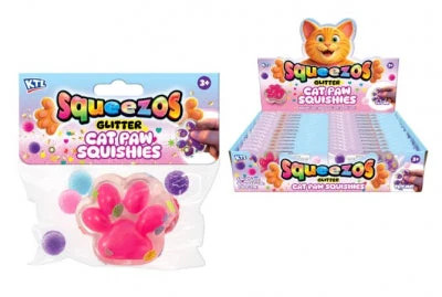Squeezos Glitzer Katzenpfote Wackel Quetsch- & Quetschspielzeug - sortiert